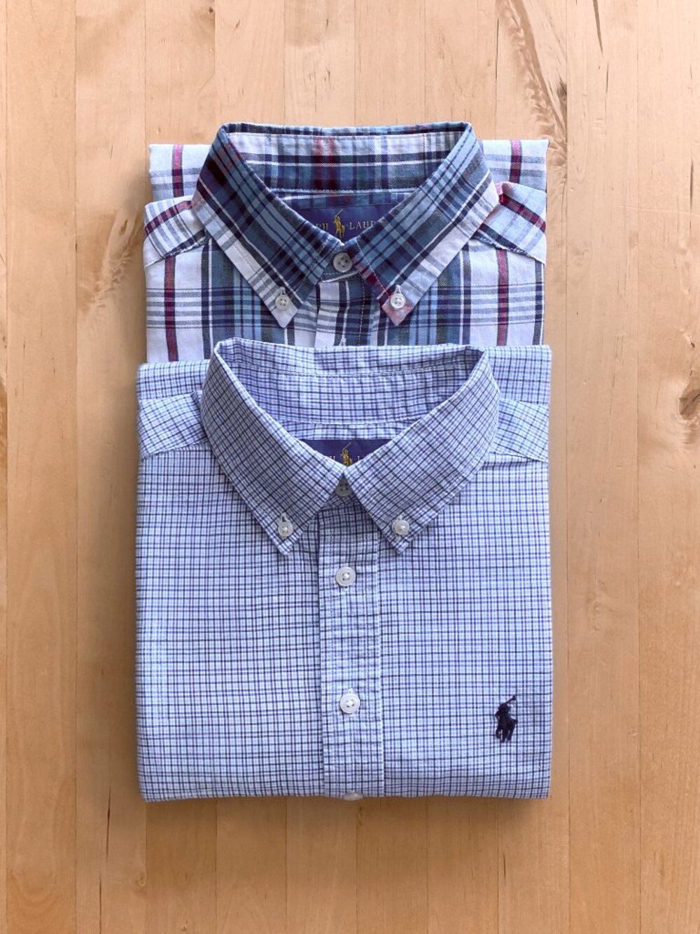 Two Ralph Lauren Long Sleeve Dress Shirts Boy's Small